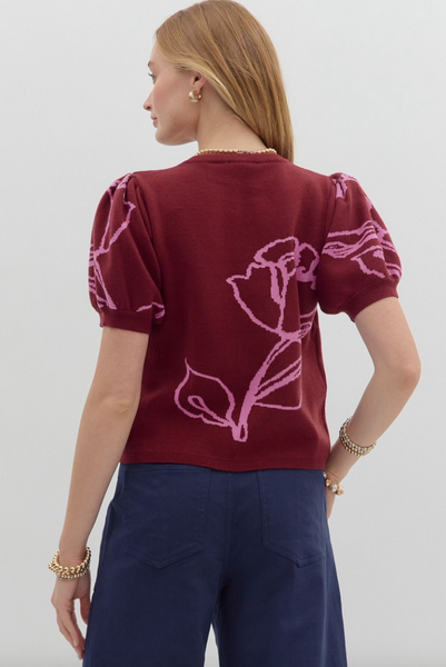 Lohanny Top-- Burgundy