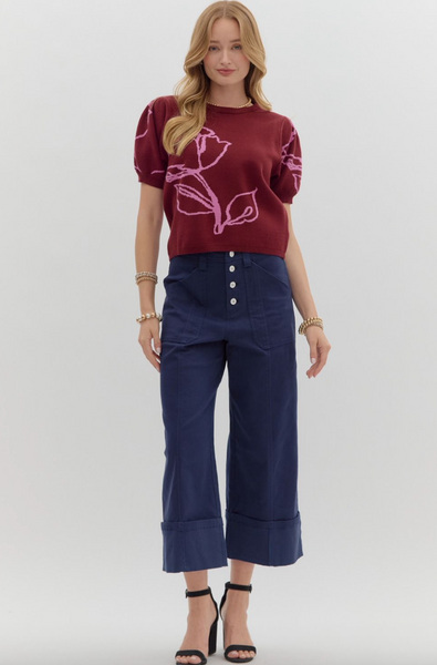 Lohanny Top-- Burgundy