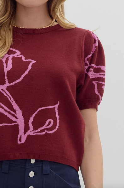 Lohanny Top-- Burgundy