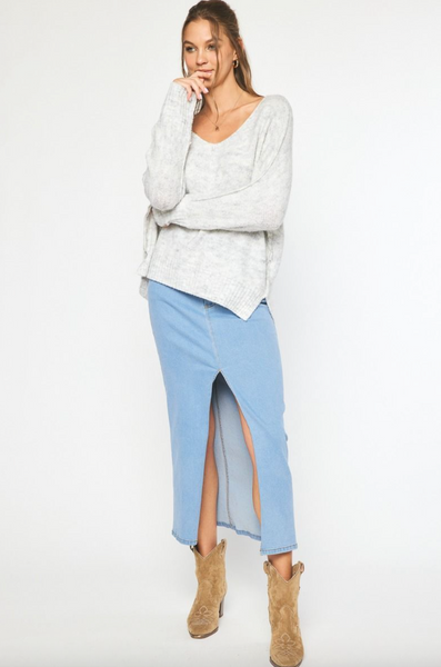 Whitney Sweater -- Light Grey