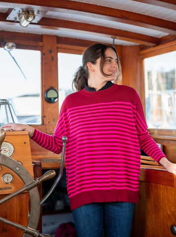 Catalina Modern Sweater -- Burgundy/Lipstick