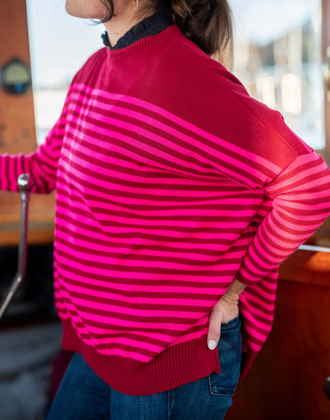 Catalina Modern Sweater -- Burgundy/Lipstick