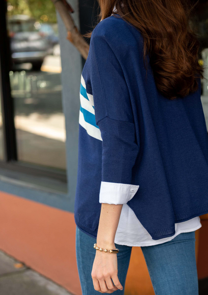 Catalina Sweater -- Navy/Teal