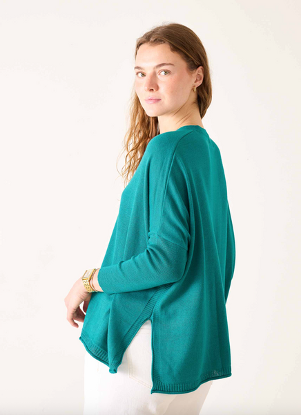 Catalina V-Neck Sweater -- Teal