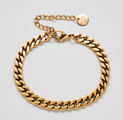 Gold Curb Chain Bracelet