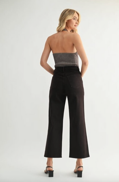 High Rise Cargo Pocket Jeans -- Chocolate