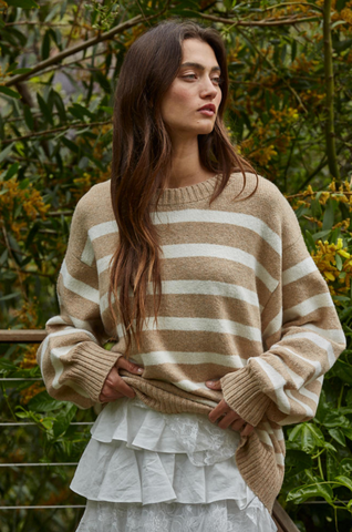 Davis Sweater -- Mocha Ivory