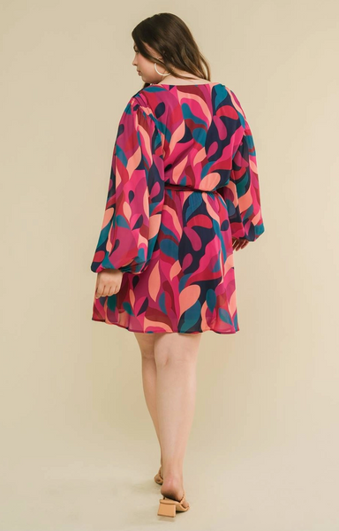 New Hope Dress -- Magenta Navy