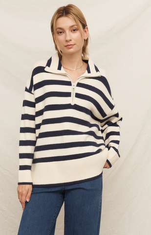 Zara Sweater-- Navy Beige