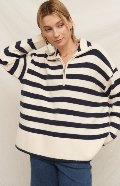 Zara Sweater-- Navy Beige