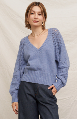 Notting Hill Sweater-- Dusty Blue