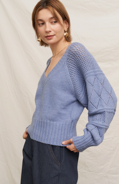 Notting Hill Sweater-- Dusty Blue