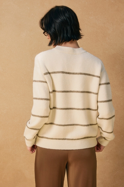 Avi Sweater -- Cream Brown
