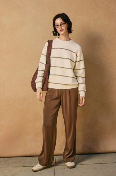 Avi Sweater -- Cream Brown