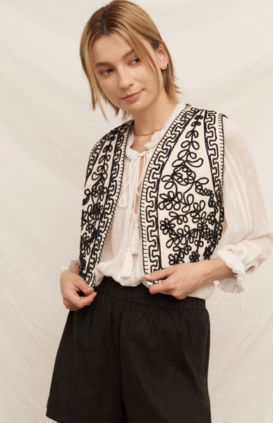 Venetian Vest -- Ivory Black