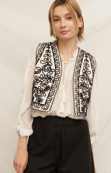 Venetian Vest -- Ivory Black