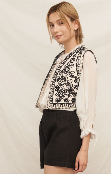 Venetian Vest -- Ivory Black
