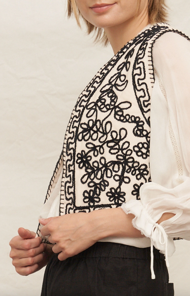 Venetian Vest -- Ivory Black