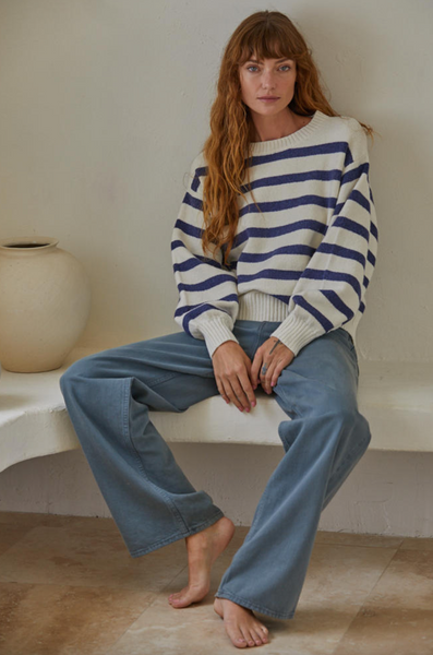 Davis Sweater -- Ivory Blue