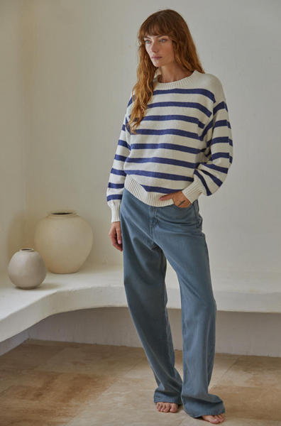Davis Sweater -- Ivory Blue