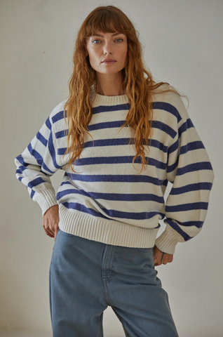 Davis Sweater -- Ivory Blue