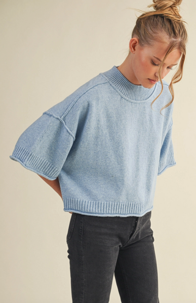 Anna Ross Sweater -- Ocean Blue