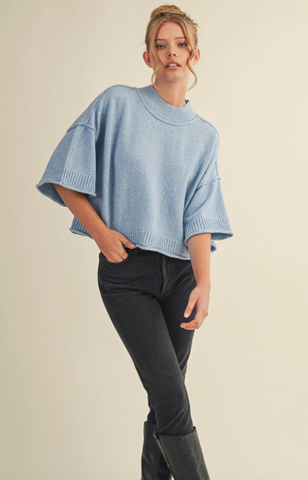 Anna Ross Sweater -- Ocean Blue