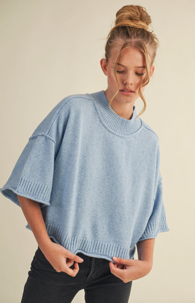 Anna Ross Sweater -- Ocean Blue