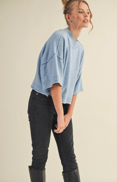 Anna Ross Sweater -- Ocean Blue