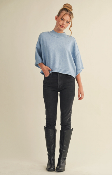 Anna Ross Sweater -- Ocean Blue