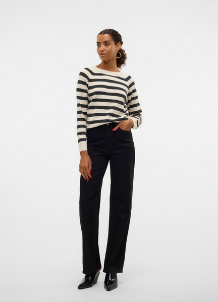 Emma Sweater -- Cream Charcoal