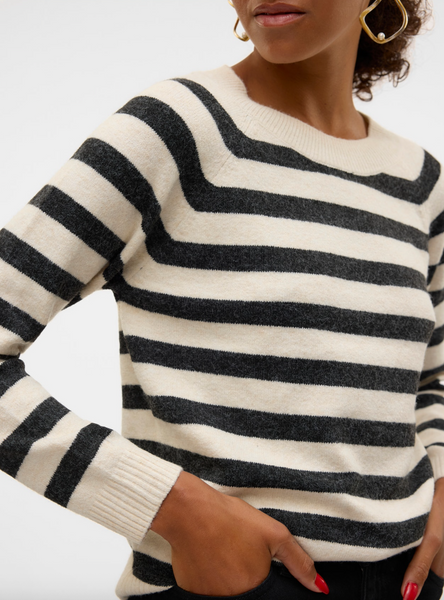 Emma Sweater -- Cream Charcoal