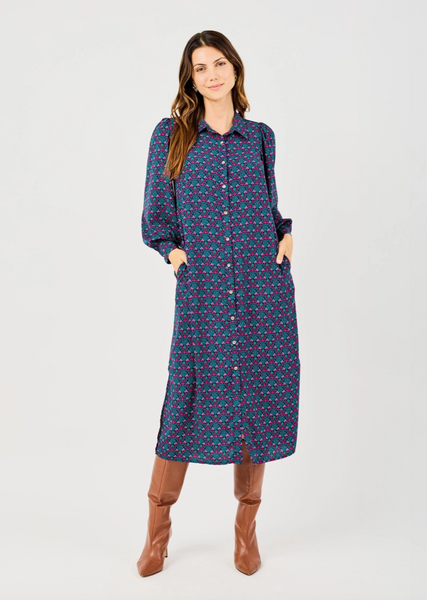 Ava Dress -- Navy