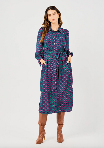 Ava Dress -- Navy
