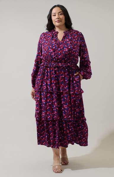 Iveny Dress -- Burgundy