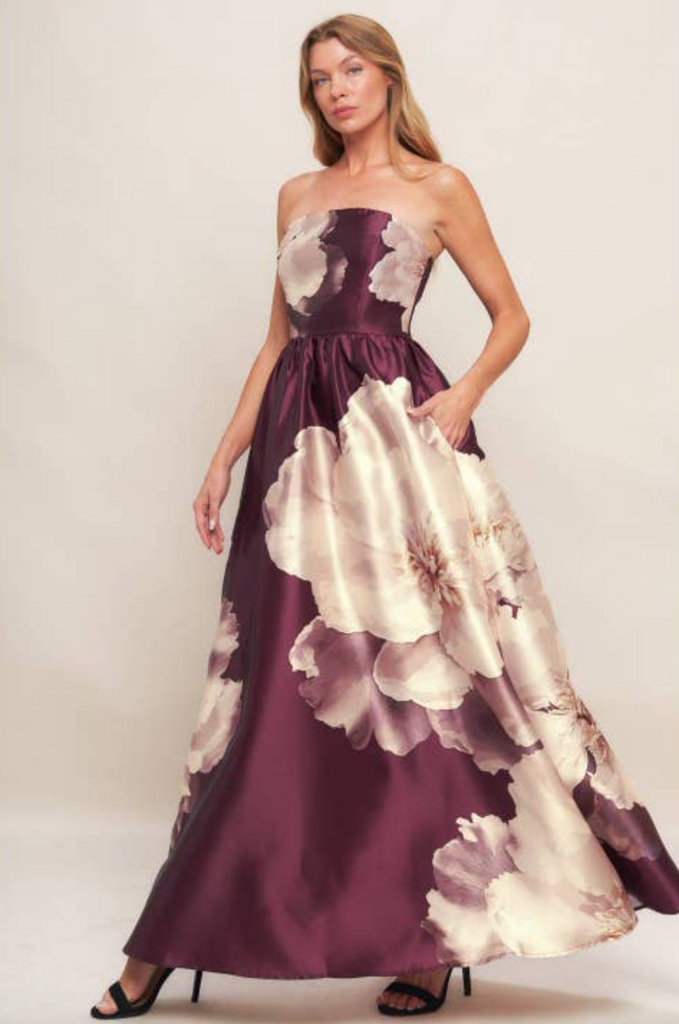 Ellen Dress -- Burgundy