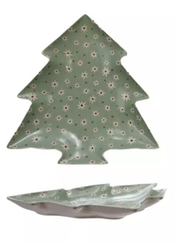 Stoneware Tree Shaped Plate - Light Green (Copy)