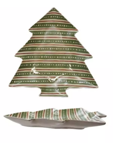 Stoneware Tree Shaped Plate - Dark Green (Copy)
