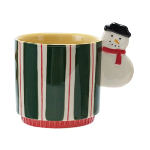 Snowman Hand-Painted Stoneware Mug