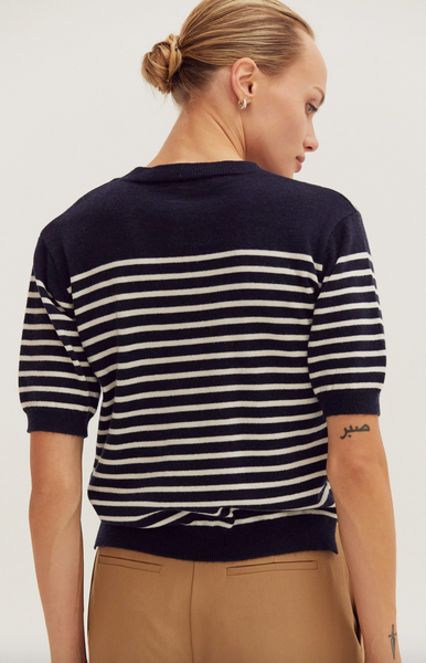 Olivia Top -- Navy Ivory