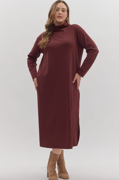 Miya Dress -- Burgundy
