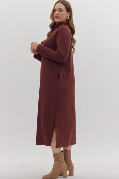 Miya Dress -- Burgundy