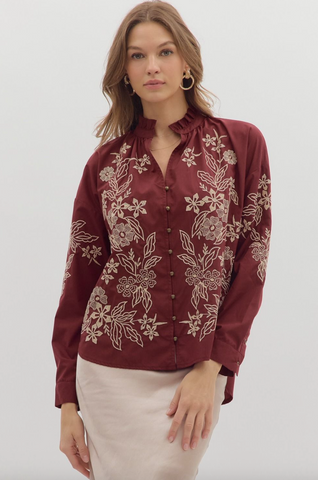 Kirsten Top -- Burgundy