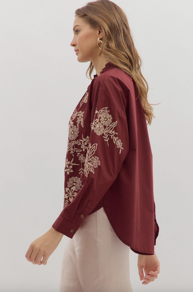 Kirsten Top -- Burgundy