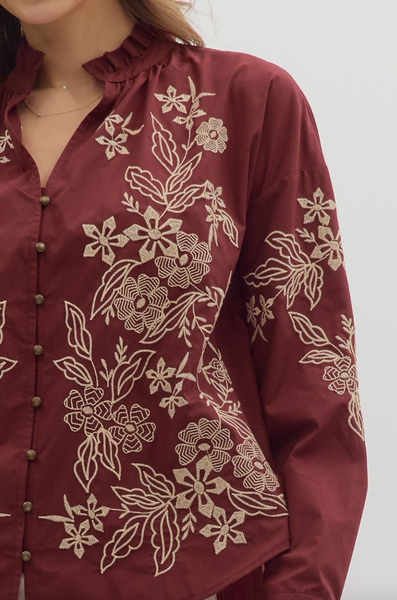 Kirsten Top -- Burgundy