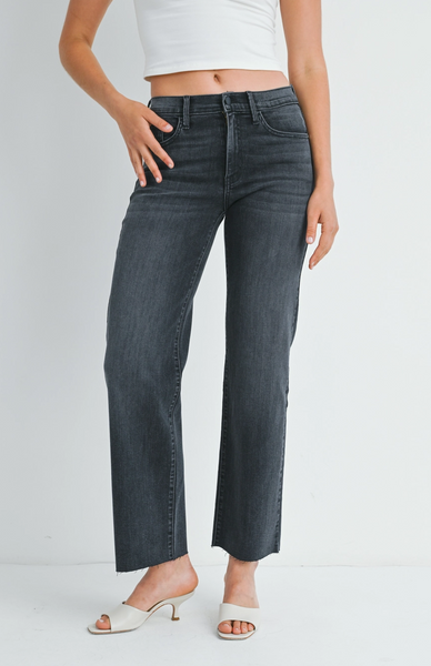 Slim Palazzo Scissor Cut Jeans -- Washed Grey