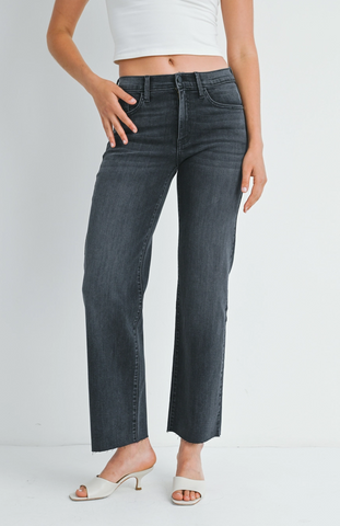 Slim Palazzo Scissor Cut Jeans -- Washed Grey