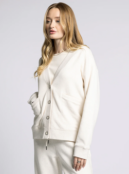 Serenity Fleece Cardigan -- Heather Oatmeal