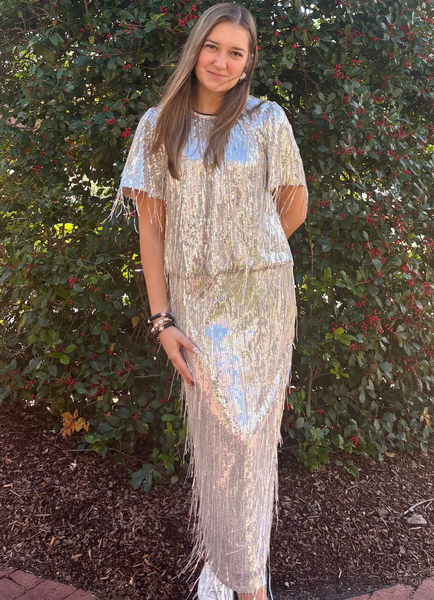 Cheers Skirt -- Silver