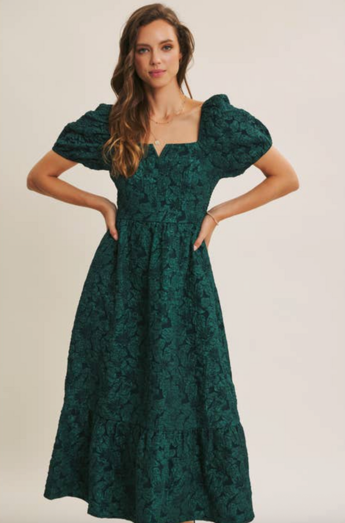 Timeless Elegance Dress -- Forest Green
